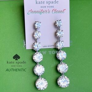 NWT ♠️ Kate Spade Crystal Linear Drop Earrings